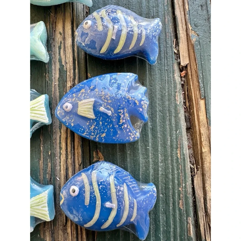 Fish Candles 7 Floating Tropical Fish Ocean Reef Theme Decor  Colorful  Sealed A
